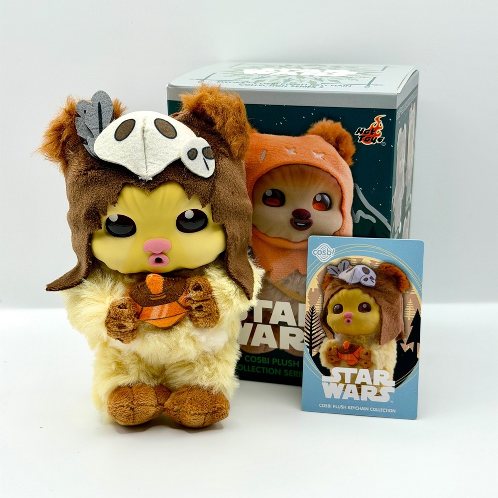 Hot Toys Star Wars Cosbi Plush Keychain Series 2 Logray Ewok Figure Box Card